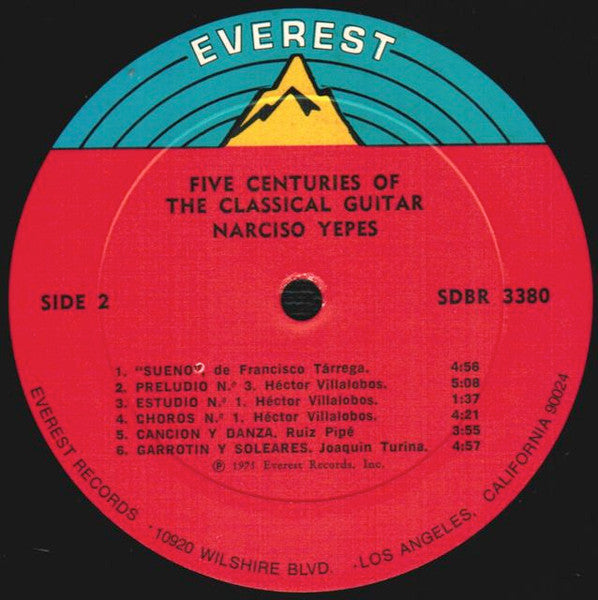 Narciso Yepes : Five Centuries Of The Classical Guitar (LP)