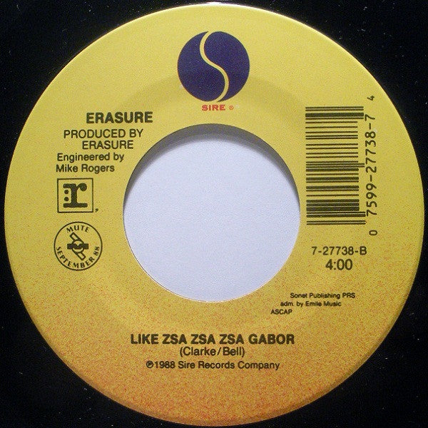 Erasure : A Little Respect (7", Single, Spe)