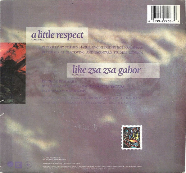 Erasure : A Little Respect (7", Single, Spe)