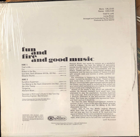 Living Brass : That's Life (LP, Hol)