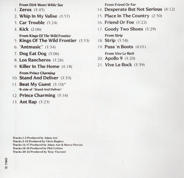 Adam Ant : Antics In The Forbidden Zone (CD, Comp, RM, Pit)