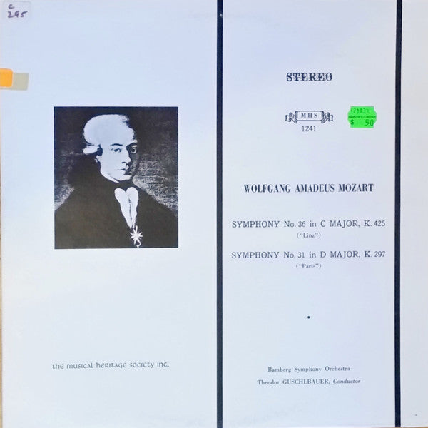 Wolfgang Amadeus Mozart, Bamberger Symphoniker, Theodor Guschlbauer : Symphony No. 36 In C Major, K. 425, Symphony No. 31 In D Major, K. 297 (LP)