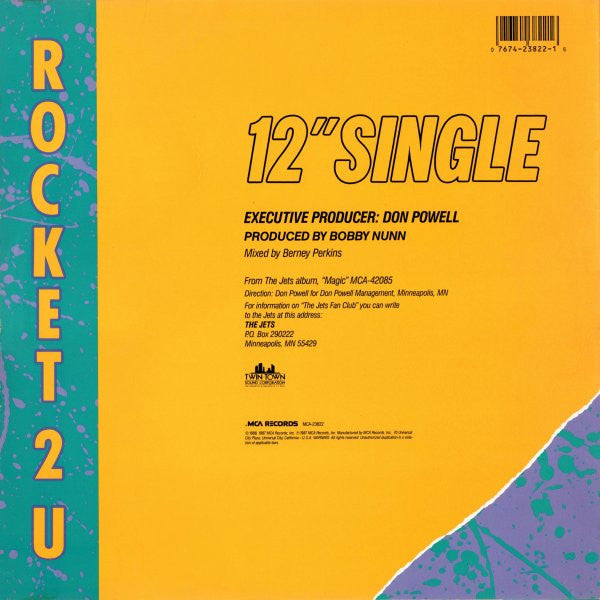 The Jets : Rocket 2 U (12", Single, Pin)