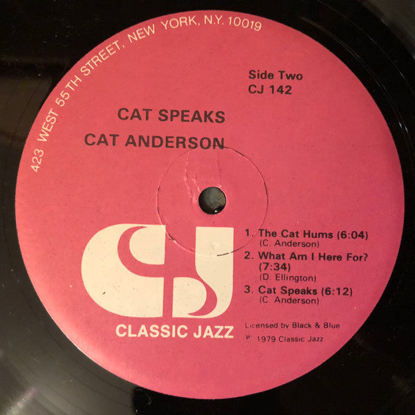 Cat Anderson : Cat Speaks (LP, Album, RE)