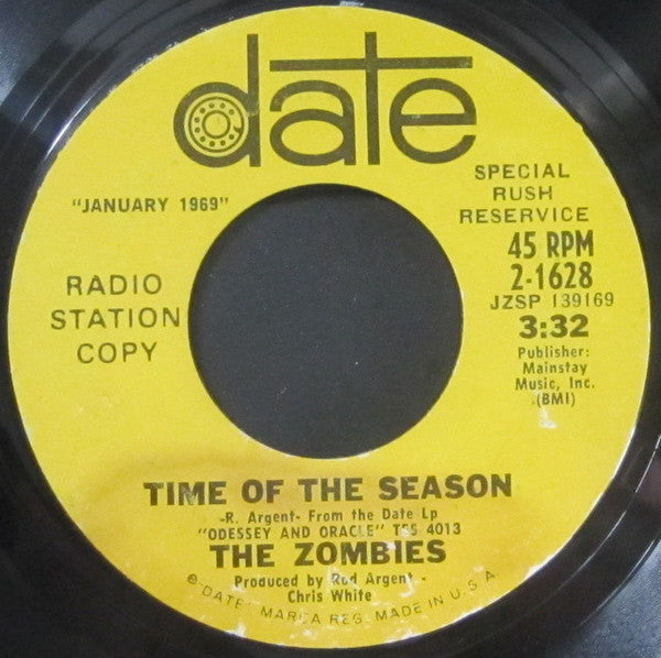 The Zombies : Time Of The Season (7", Promo, Spe)