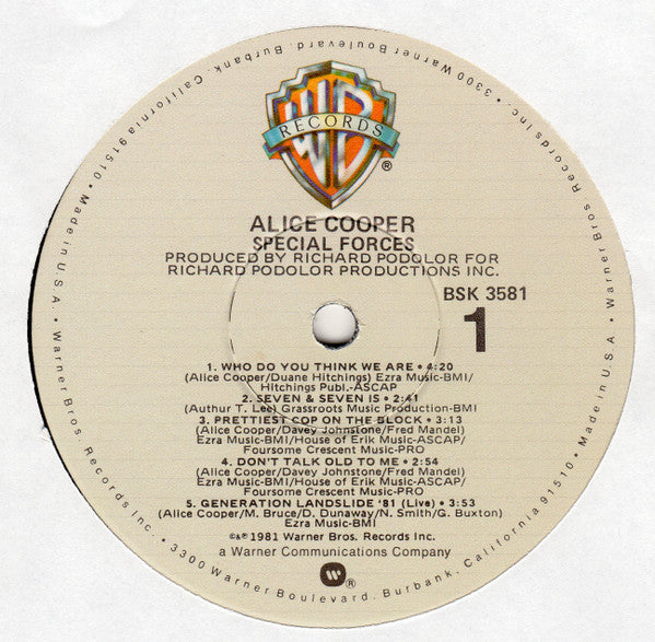 Alice Cooper (2) : Special Forces (LP, Album, Win)