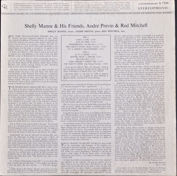 Shelly Manne & His Friends, André Previn & Red Mitchell : Bells Are Ringing (LP, Album)