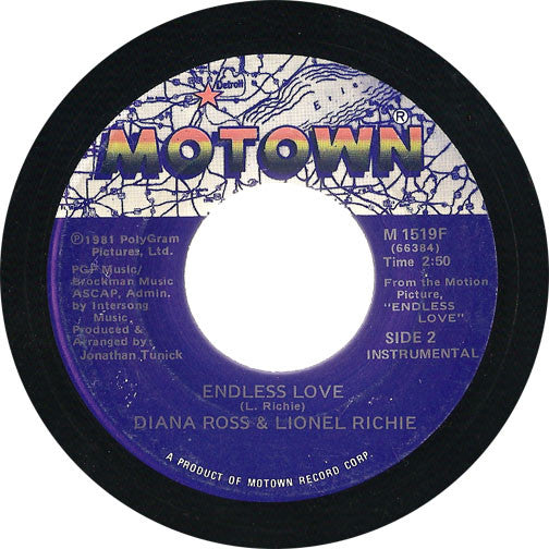 Diana Ross & Lionel Richie : Endless Love (7", Single)