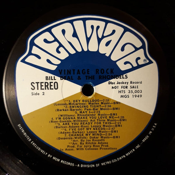 Bill Deal And The Rhondels* : Vintage Rock (LP, Promo)