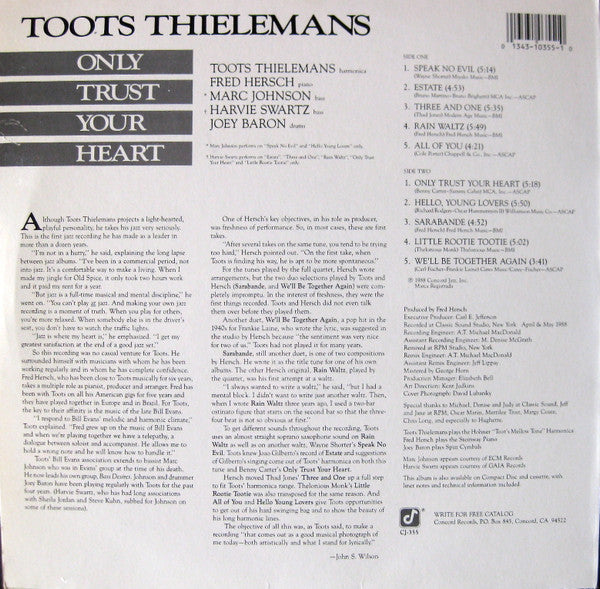 Toots Thielemans : Only Trust Your Heart (LP, Album)