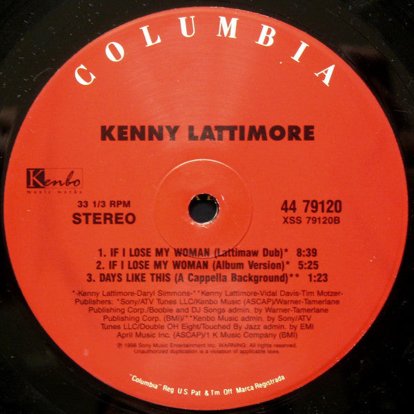 Kenny Lattimore : If I Lose My Woman (12")