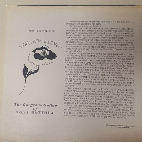 Tony Mottola : Lush, Latin & Lovely (LP, Album)