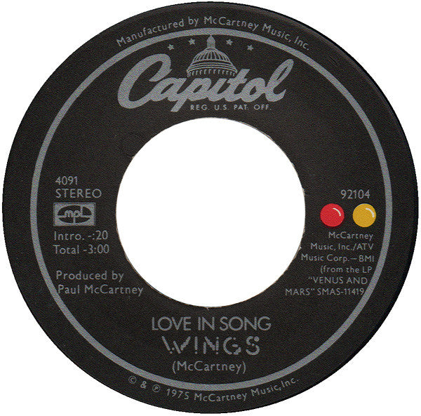 Wings (2) : Listen To What The Man Said (7", Single, Win)