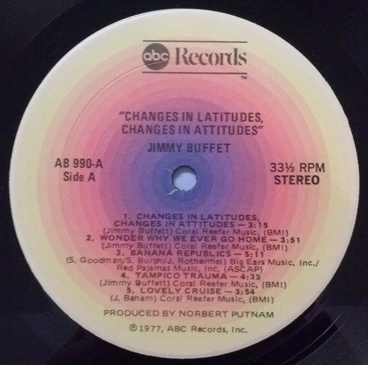 Jimmy Buffett : Changes In Latitudes, Changes In Attitudes (LP, Album, M/Print, Kee)