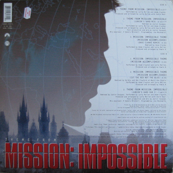Adam Clayton & Larry Mullen : Theme From Mission: Impossible (12", Single)