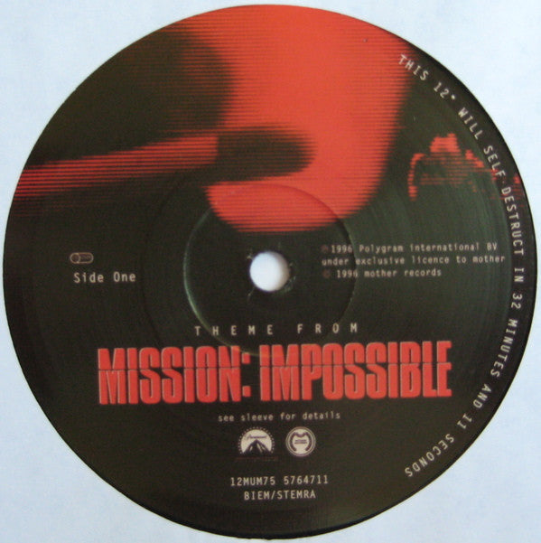 Adam Clayton & Larry Mullen : Theme From Mission: Impossible (12", Single)