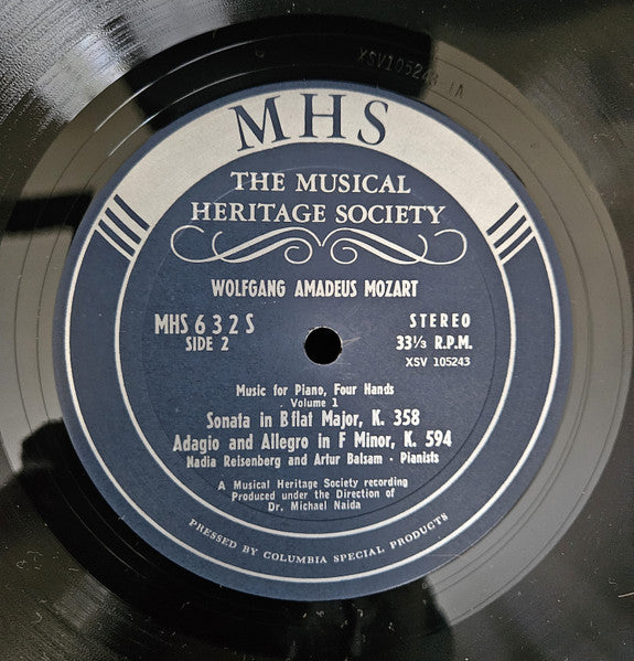 Wolfgang Amadeus Mozart - Arthur Balsam, Nadia Reisenberg : Music For Piano - Four Hands Volume I (LP, Album)