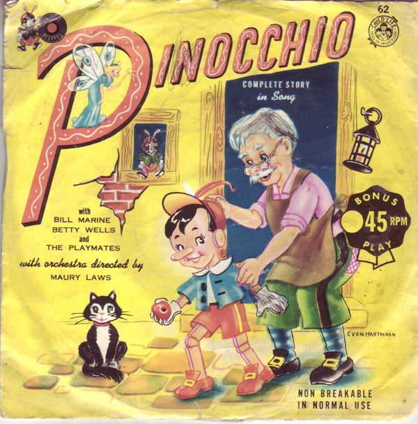 Bill Marine With Betty Wells And The Playmates (5) : Pinocchio (7", EP)