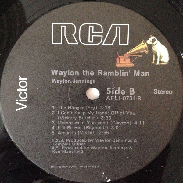 Waylon Jennings : Waylon The Ramblin' Man (LP, Album, RE)