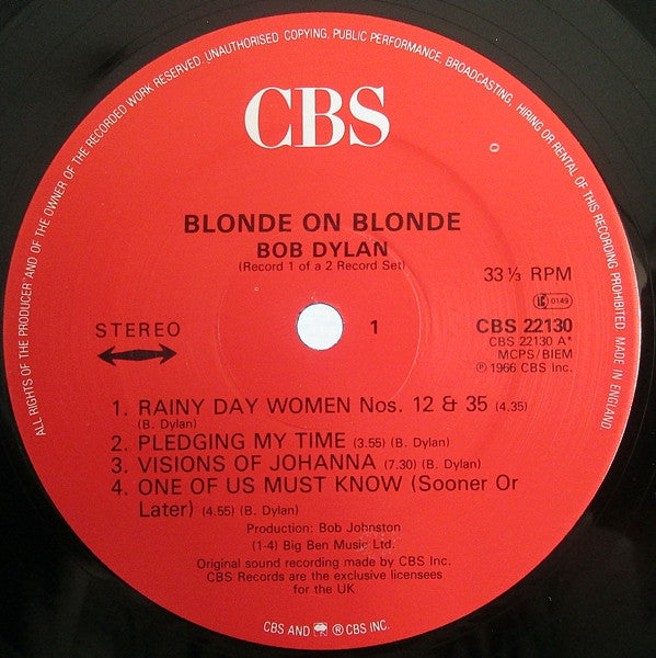 Bob Dylan : Blonde On Blonde (2xLP, Album, RE, Gat)