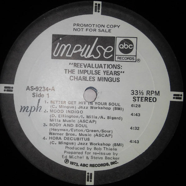 Charles Mingus : Reevaluation: The Impulse Years (2xLP, Album, Comp, Promo)