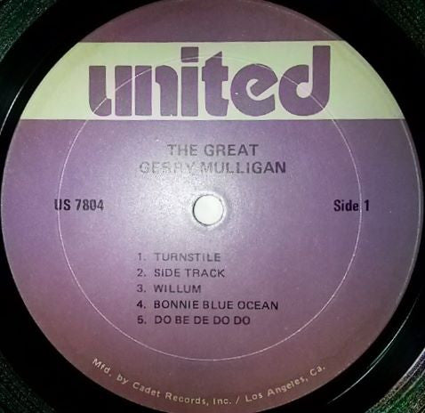 Gerry Mulligan : The Great Gerry Mulligan (LP, Album, RE)