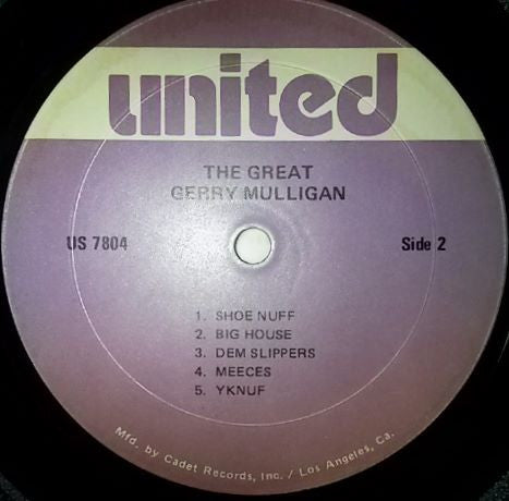 Gerry Mulligan : The Great Gerry Mulligan (LP, Album, RE)