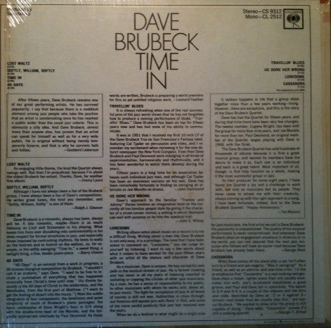 Dave Brubeck : Time In (LP, Album)