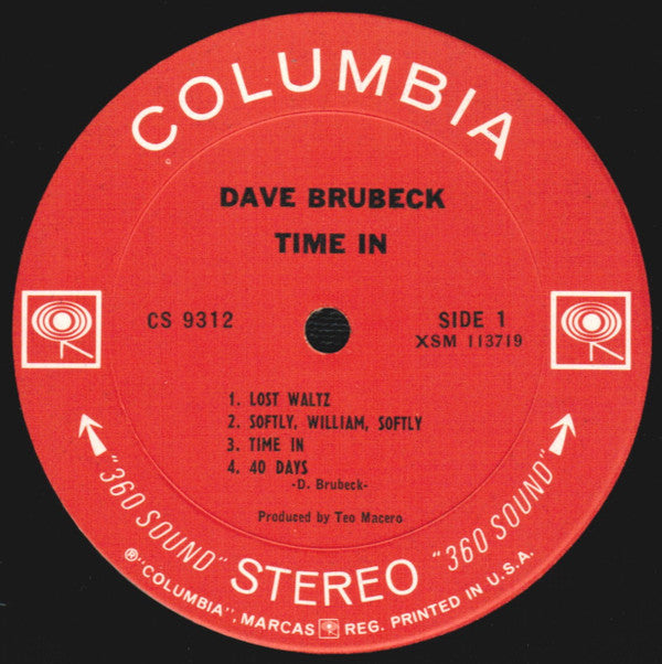 Dave Brubeck : Time In (LP, Album)