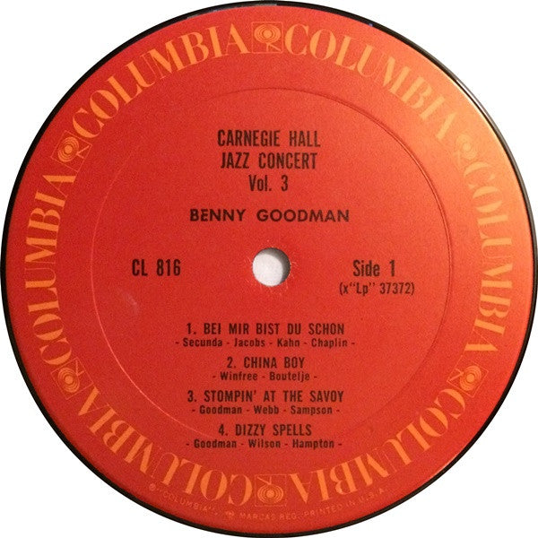 Benny Goodman : The Famous 1938 Carnegie Hall Jazz Concert Vol.3 (LP, Mono, RE, Ter)