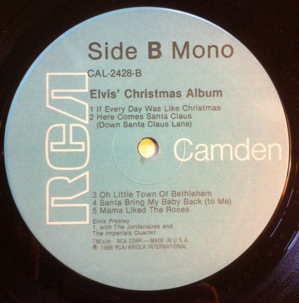 Elvis Presley : Elvis' Christmas Album (LP, Album, Mono, RP)