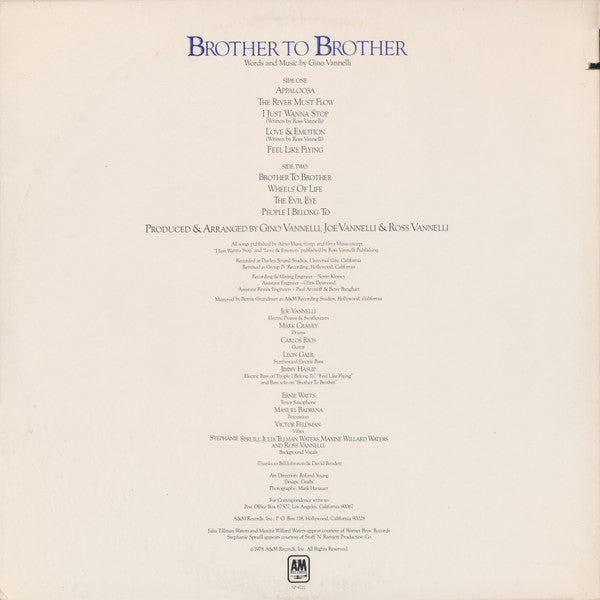 Gino Vannelli : Brother To Brother (LP, Album, Ter)