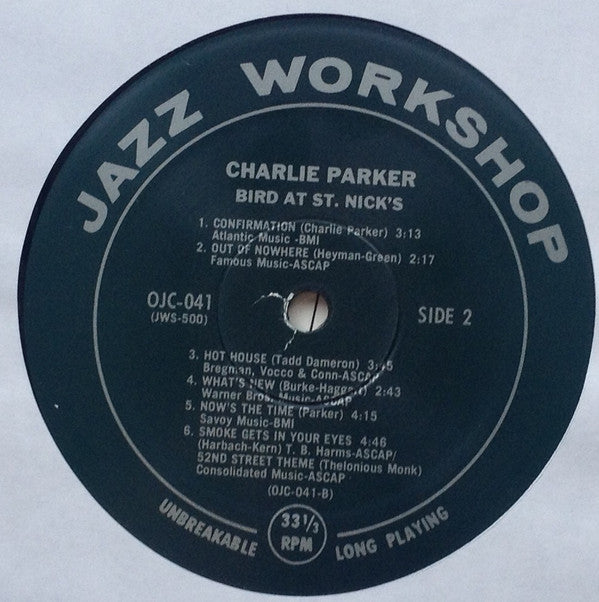 Charlie Parker : Bird At St. Nick's (LP, Album, RE)