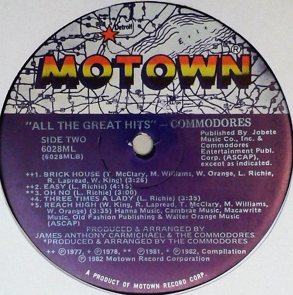 Commodores : All The Great Hits (LP, Comp)