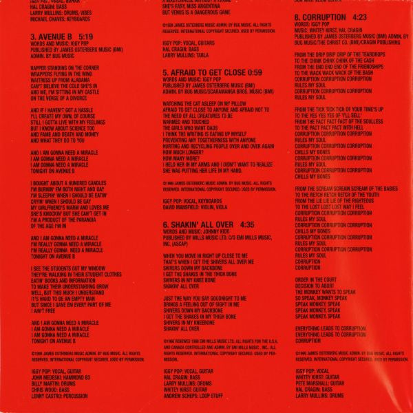 Iggy Pop : Avenue B (CD, Album)