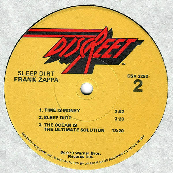 Frank Zappa : Sleep Dirt (LP, Album, Jac)