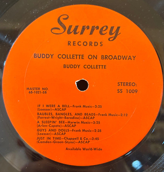 Buddy Collette : On Broadway (LP, RE)