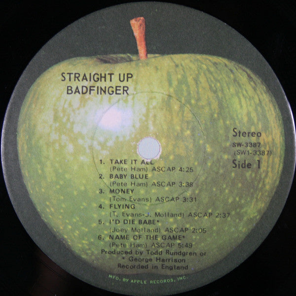 Badfinger : Straight Up (LP, Album, Jac)
