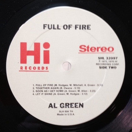 Al Green : Full Of Fire (LP, Album, TH )