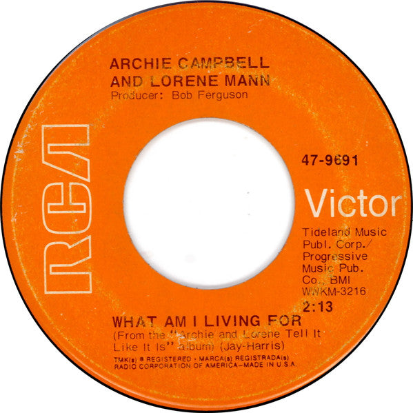 Archie Campbell And Lorene Mann : My Special Prayer / What Am I Living For (7", Single, Mono)