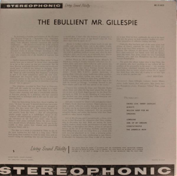 Dizzy Gillespie : The Ebullient Mr. Gillespie (LP, Album)