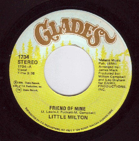 Little Milton : Friend Of Mine (7", Single)