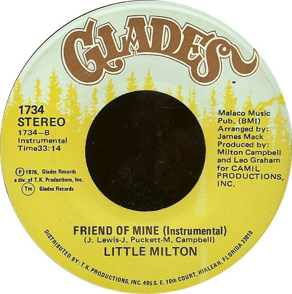 Little Milton : Friend Of Mine (7", Single)