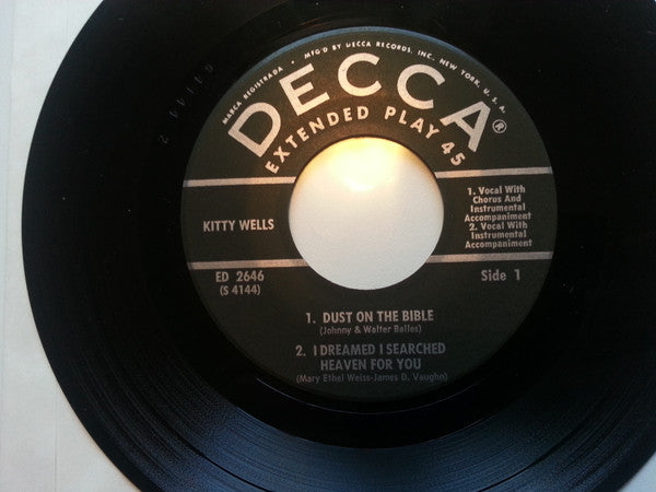 Kitty Wells : Dust On The Bible (7", EP, Mono)