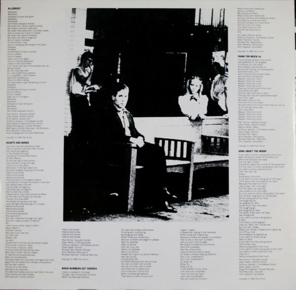 Paul Simon : Hearts And Bones (LP, Album, SRC)