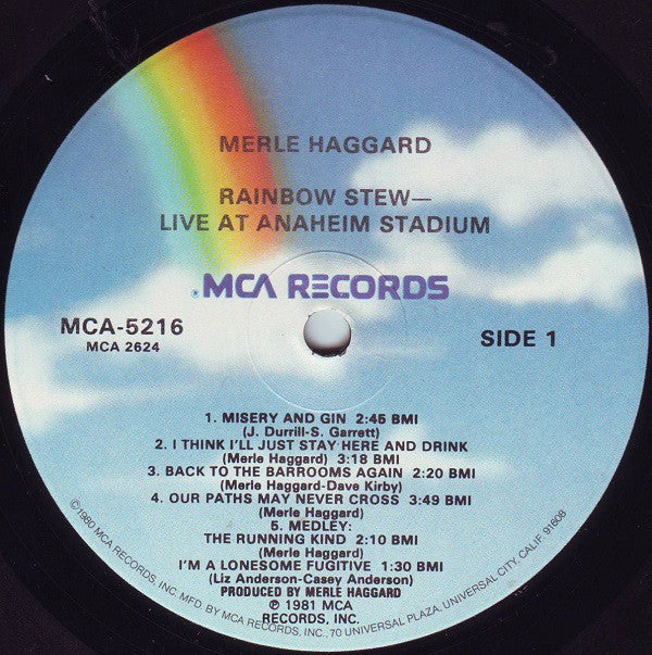 Merle Haggard : Rainbow Stew - Live At Anaheim Stadium (LP, Album, Glo)