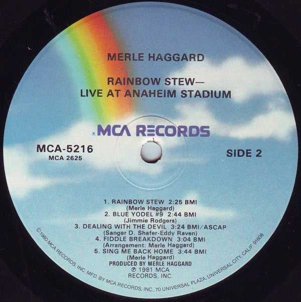 Merle Haggard : Rainbow Stew - Live At Anaheim Stadium (LP, Album, Glo)