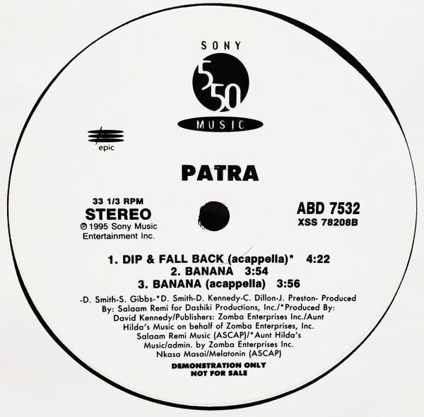Patra : Dip & Fall Back / Banana (12", Promo)