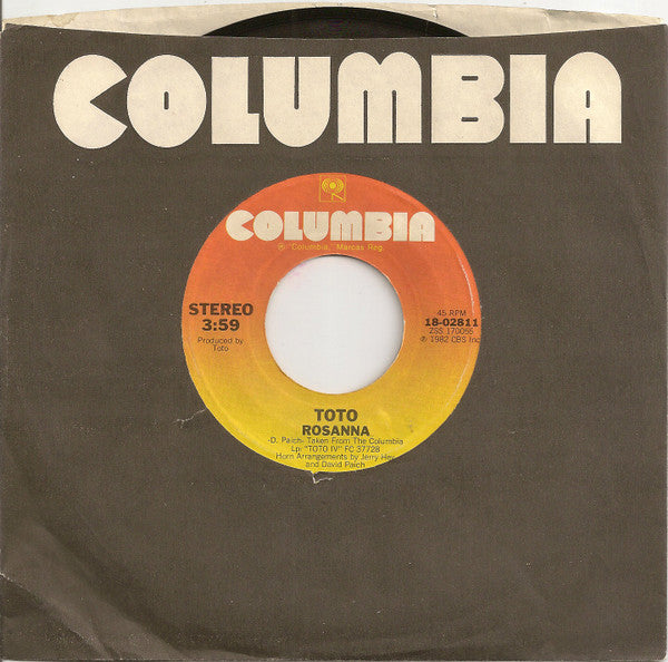 Toto : Rosanna (7", Single, Ter)
