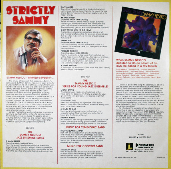 Sammy Nestico : Strictly Sammy (LP, Promo)